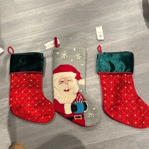 Festive Red and Green Christmas Stockings Set